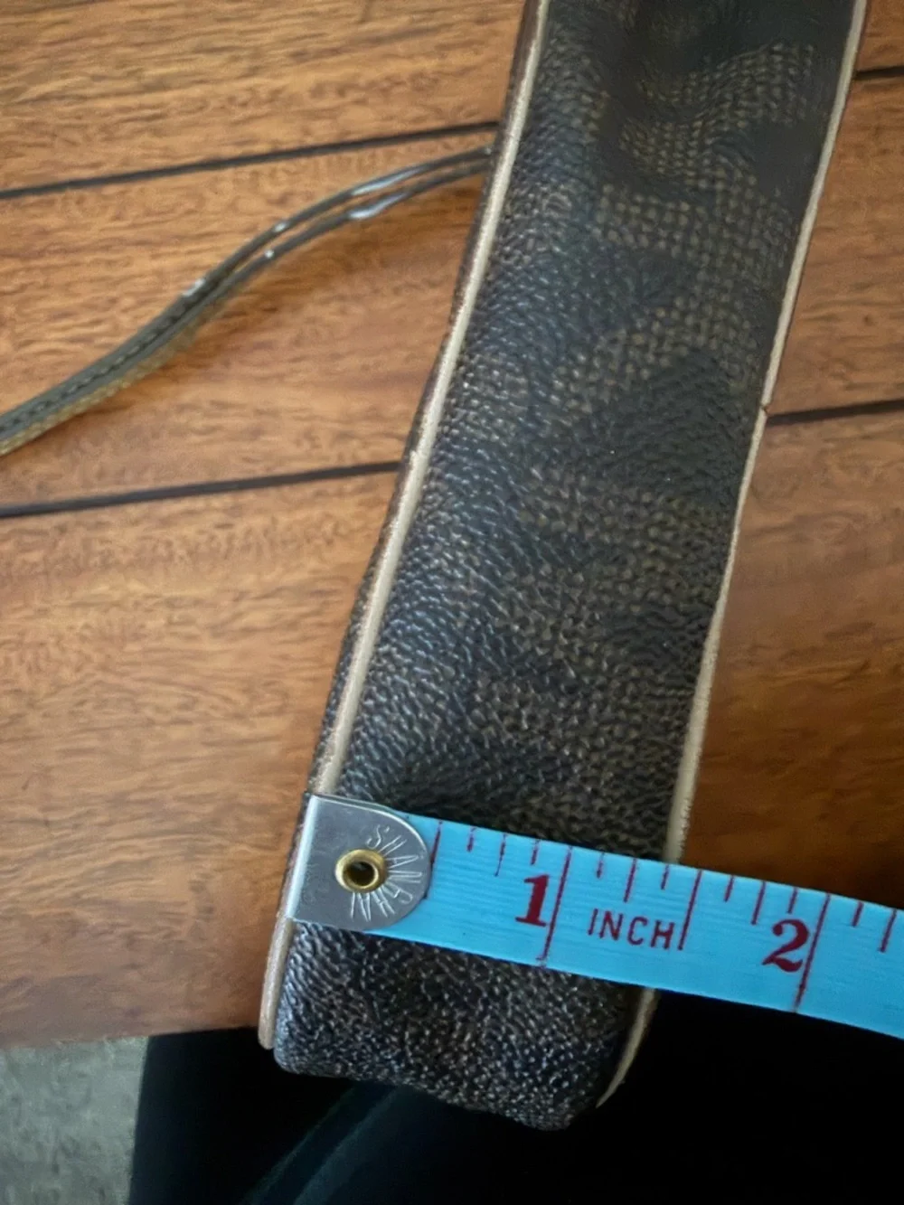 Michael Kors Brown MK Logo Wristlet with Gold Plate